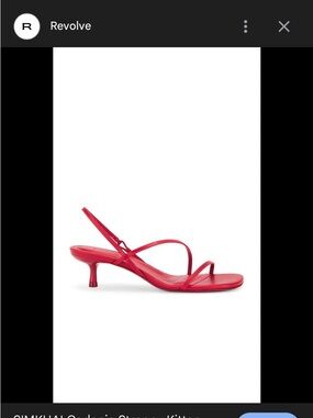 Red Strappy Slingback Kitten Heel Sandal